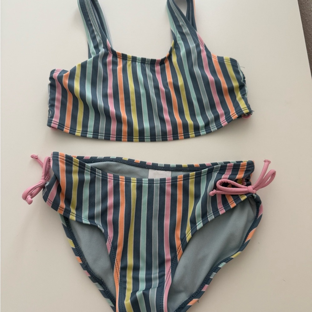 Art Class Multicolor Striped Kids Bikini